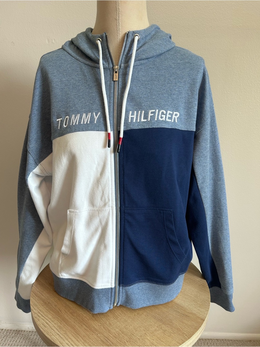 Tommy Hilfiger Sport Color Block Zipper Hooded Jacket Size M